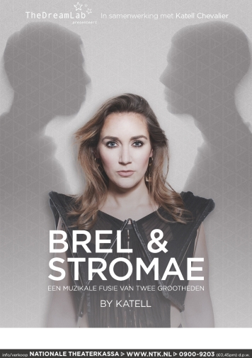 Affiche du spectacle "Brel & Stromae" (Photo : Charlona Teerlink / Visagie : Liza van Stiphout / Styling : Leonie Smelt)